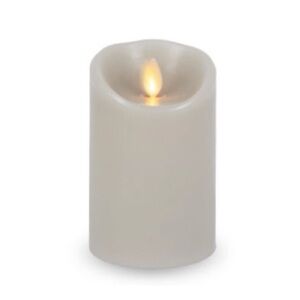 Luminara 3” x 4.5” Unscented Grey Pillar.